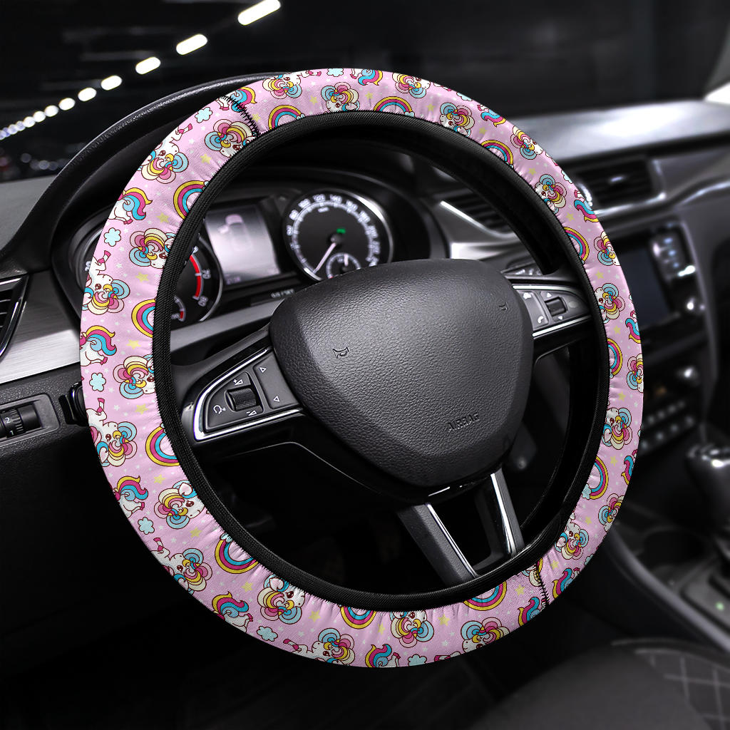 Unicorn Pink Rainbow Cute Premium Car Steering Wheel Cover Nearkii