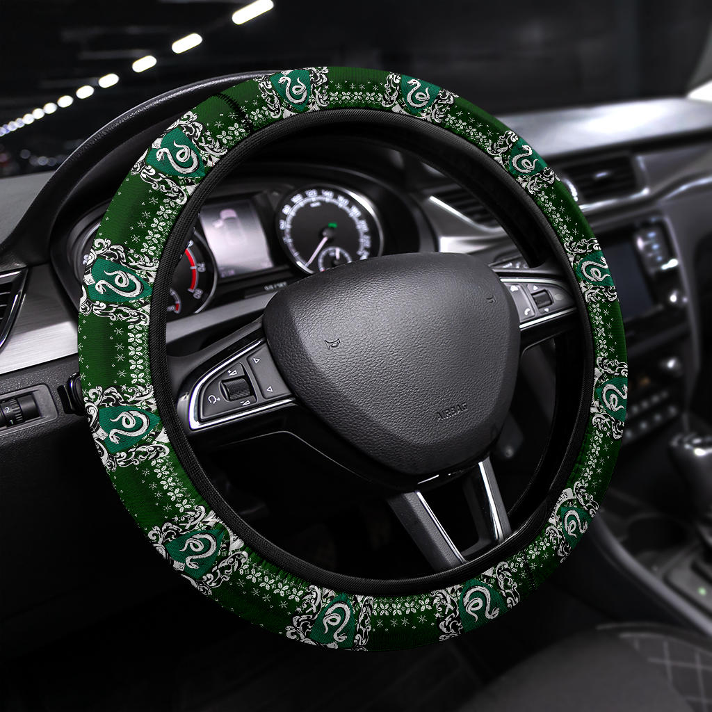 Slytherin Harry Potter Christmas Premium Custom Car Steering Wheel Cover Nearkii