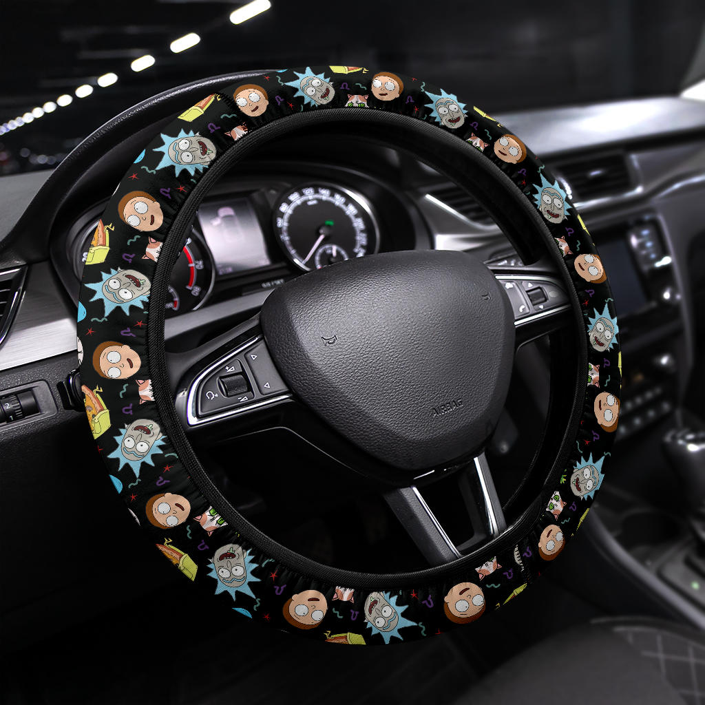 Rick And Morty Print Christmas Premium Custom Car Steering Wheel Cover Nearkii