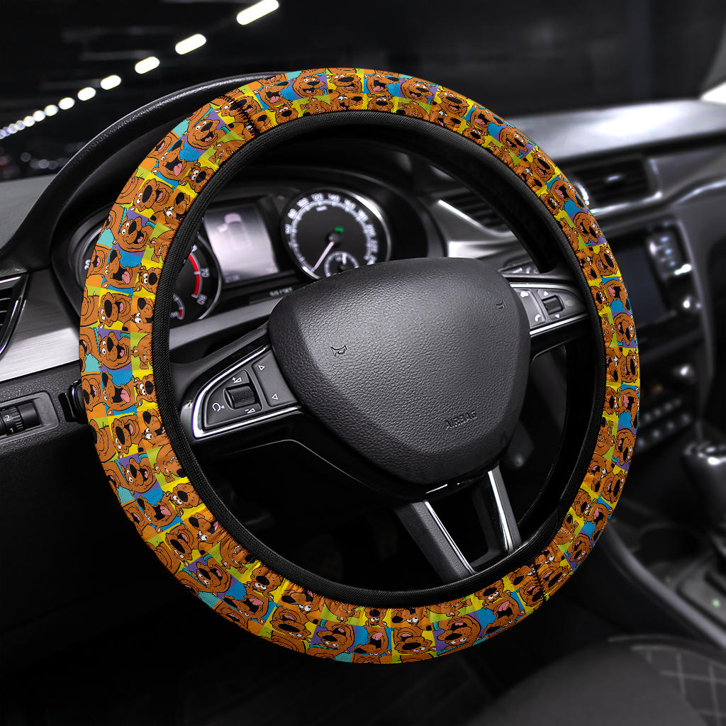 Scooby Doo Head Funny Premium Car Steering Wheel Cover Nearkii