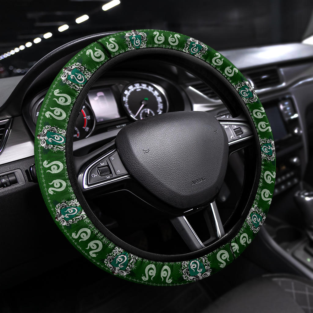 Slytherin Art Harry Potter Christmas Premium Custom Car Steering Wheel Cover Nearkii