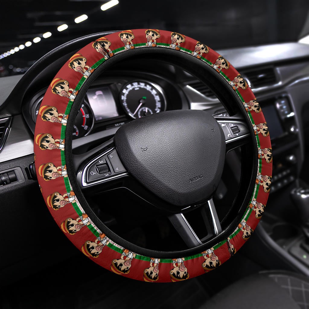 Baby Santa Monkey D. Luffy Demon Slayer Anime Premium Custom Car Steering Wheel Cover 1 Nearkii