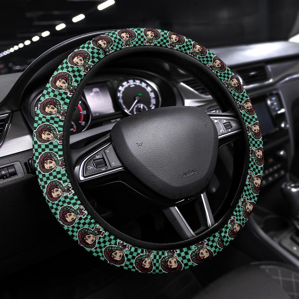 Cute Kamado Tanjiro Demon Slayer Anime Car Steering Wheel Cover 1 Nearkii