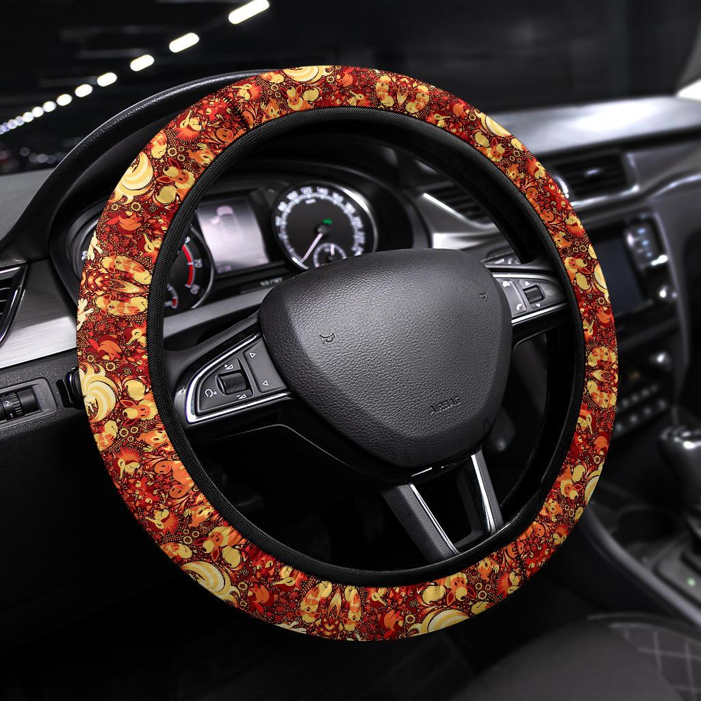 Pattern Pokemon Fire Car Steering Wheel Cover 6 Nearkii