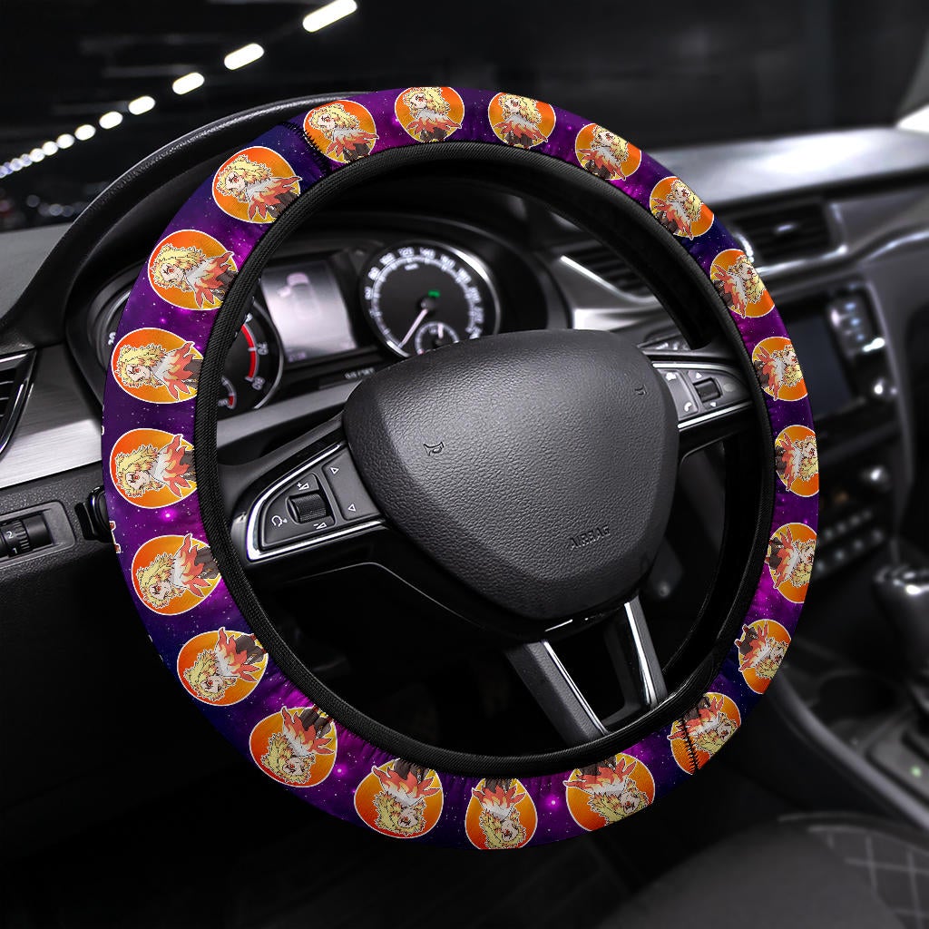 Rengoku Kyojuro Demon Slayer Anime Premium Custom Car Steering Wheel Cover 4 Nearkii