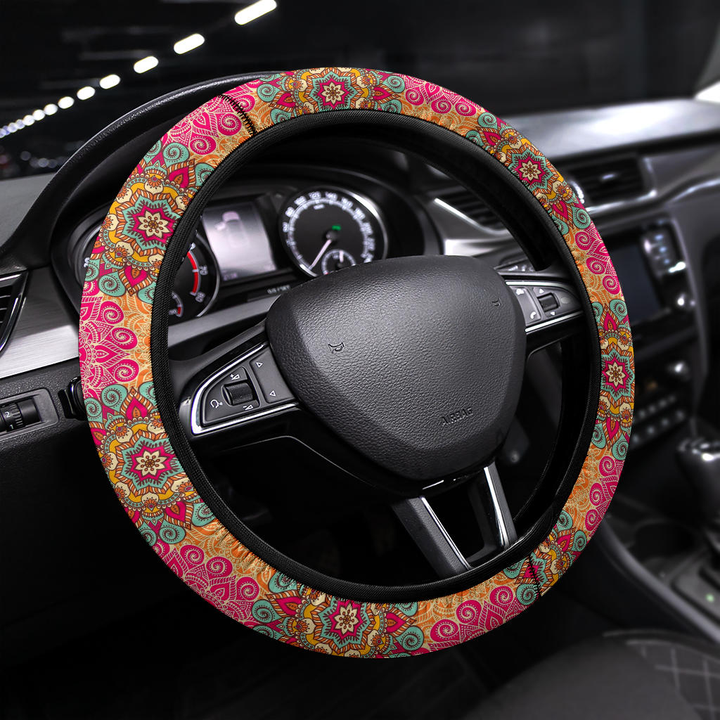 Mandalas Pattern Premium Car Steering Wheel Cover Nearkii