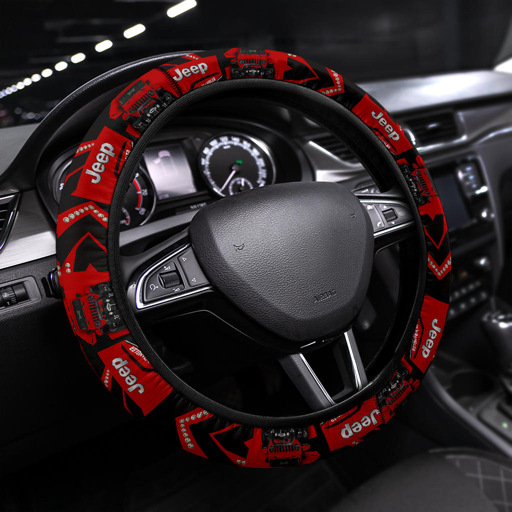 Red Jeep Car Steering Wheel Cover Nearkii