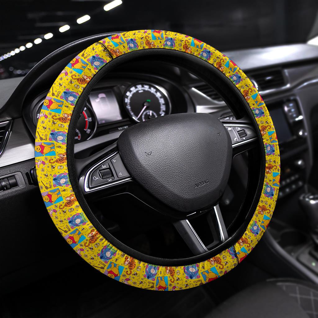 Winnie The Pooh Print Christmas Premium Custom Car Steering Wheel Cover Nearkii