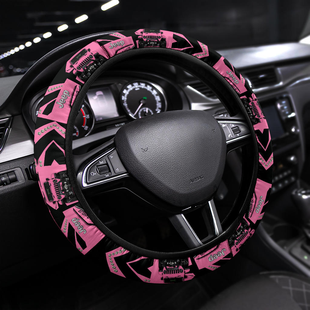 Pink Jeep Car Steering Wheel Cover Nearkii