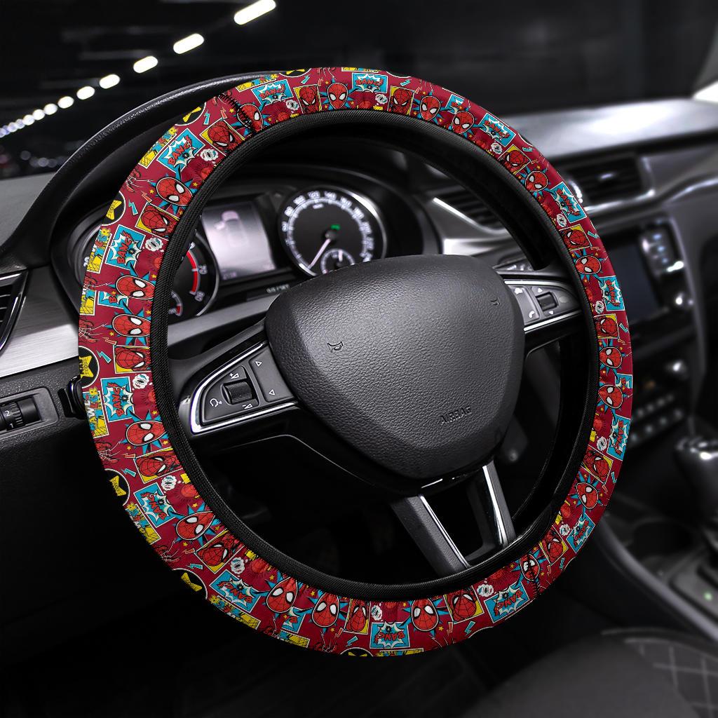 Spider Man Comic Custom Car Steering Wheel Cover