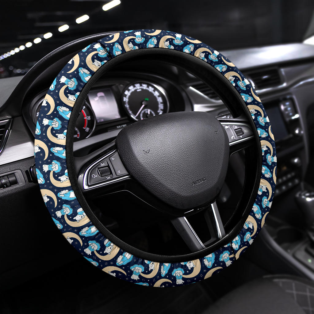 Winnie The Pood Moon Blue Premium Car Steering Wheel Cover Nearkii