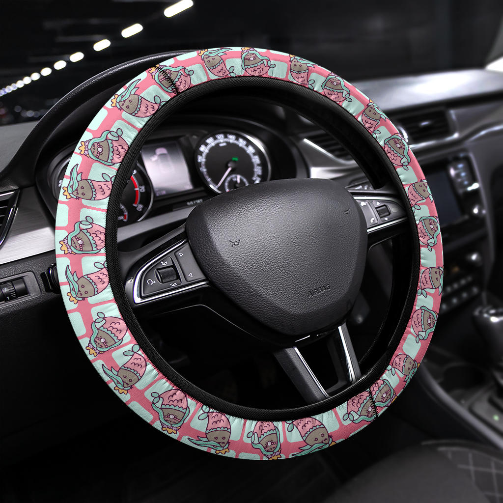 Mermaid Pusheen Premium Custom Car Steering Wheel Cover Nearkii