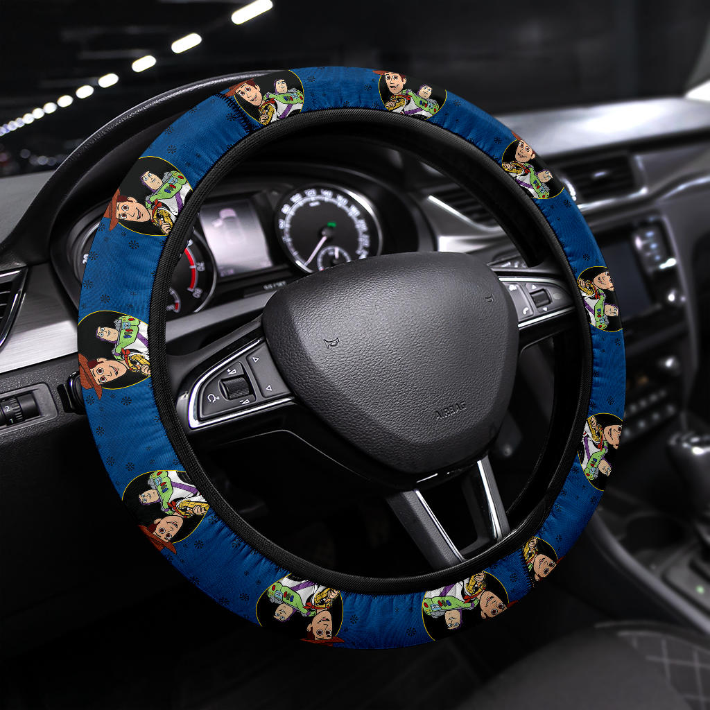 Toy Story Woody And Buzz Lightyear Christmas Premium Custom Car Steering Wheel Cover Nearkii