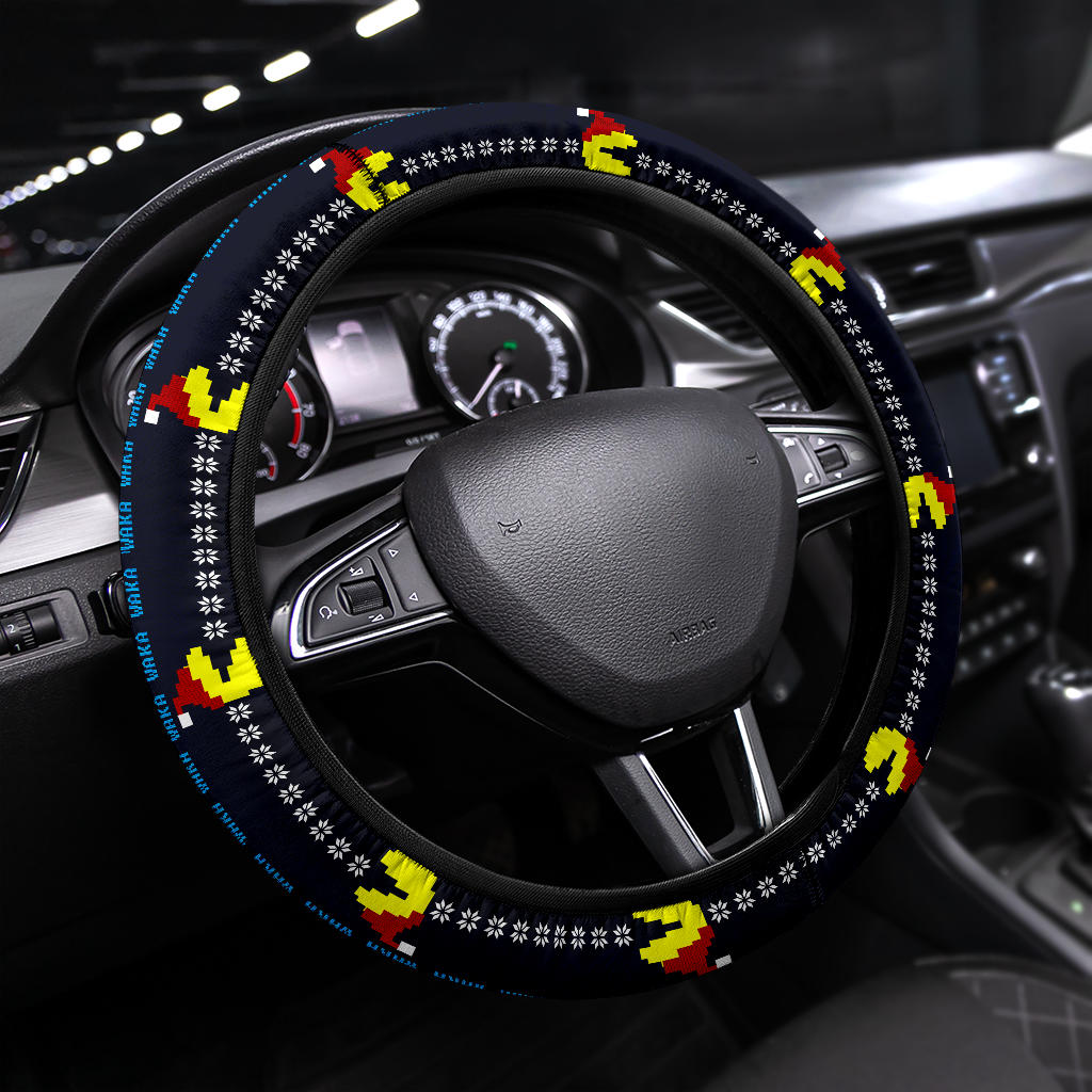 Pacman Funny Christmas Premium Custom Car Steering Wheel Cover Nearkii