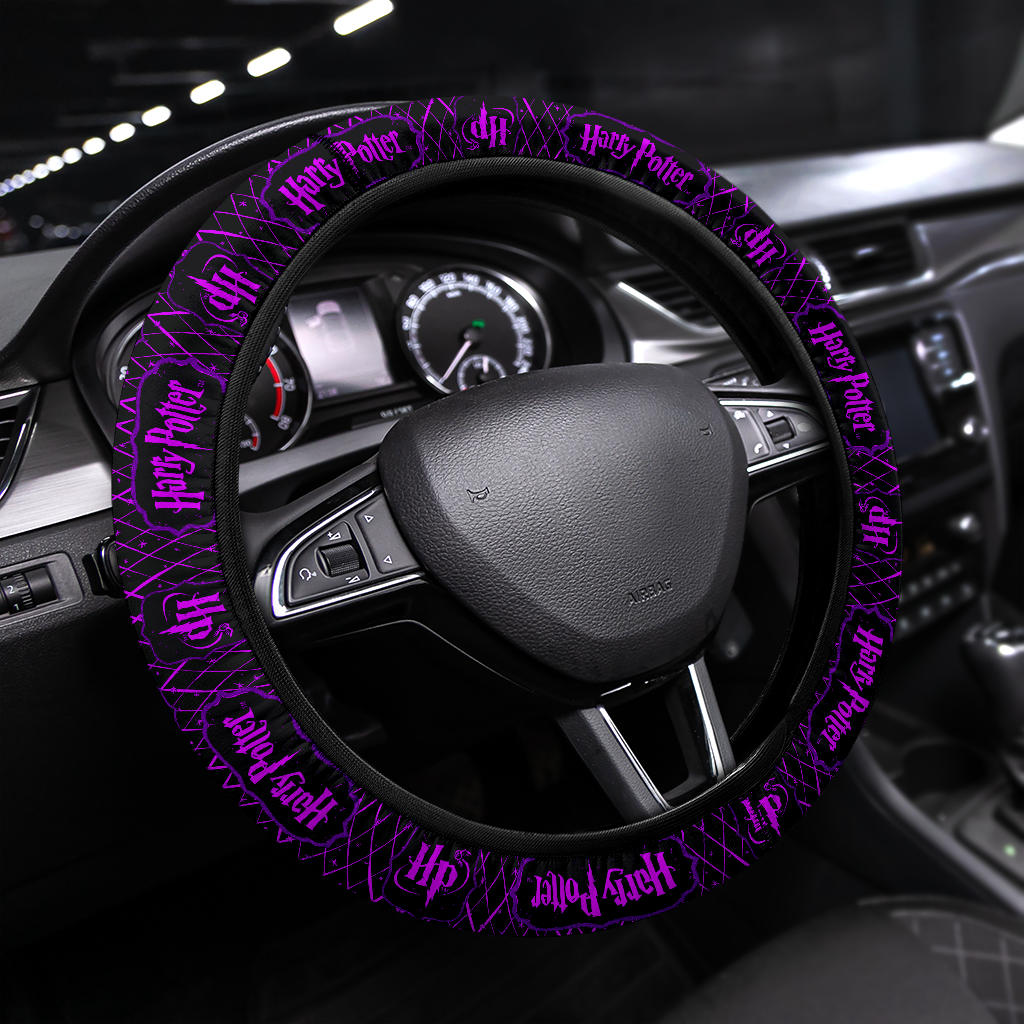 Harry Potter Farbic Purple Pattern Premium Car Steering Wheel Cover Nearkii