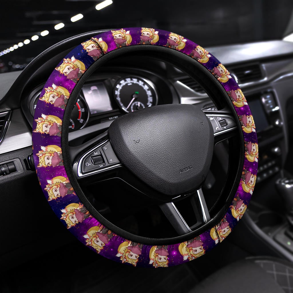 Rengoku Kyojuro Demon Slayer Anime Premium Custom Car Steering Wheel Cover 2 Nearkii