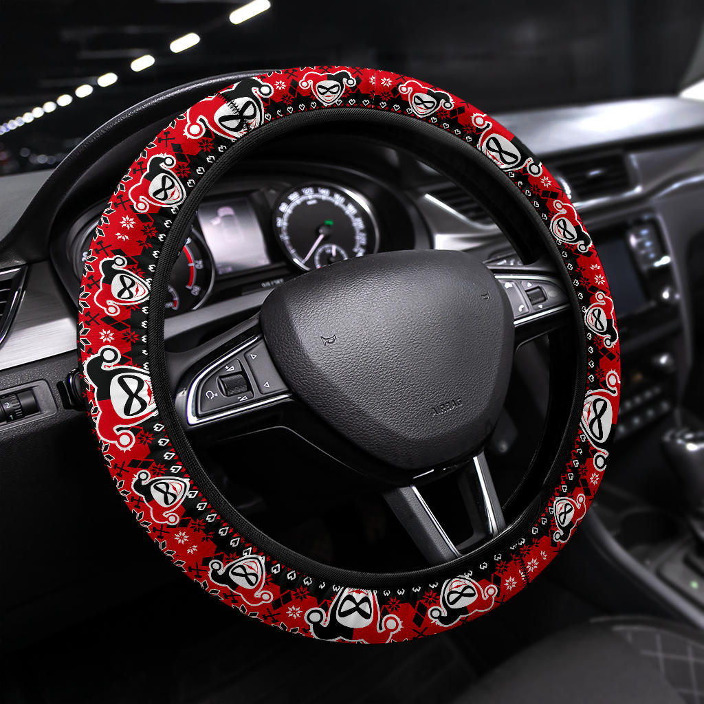 Harley Quinn Christmas Premium Custom Car Steering Wheel Cover Nearkii