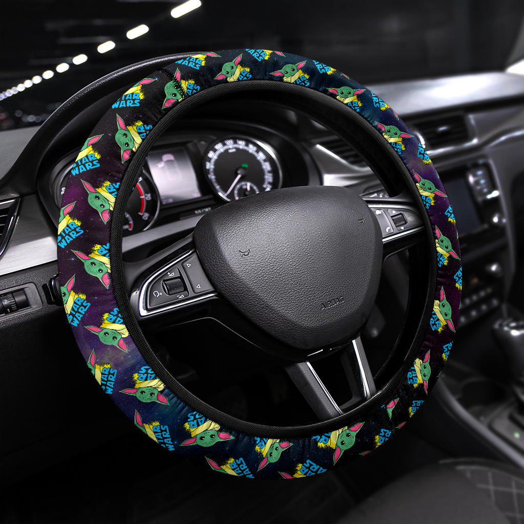 Baby Yoda Cute Galaxy Car Steering Wheel Cover Nearkii