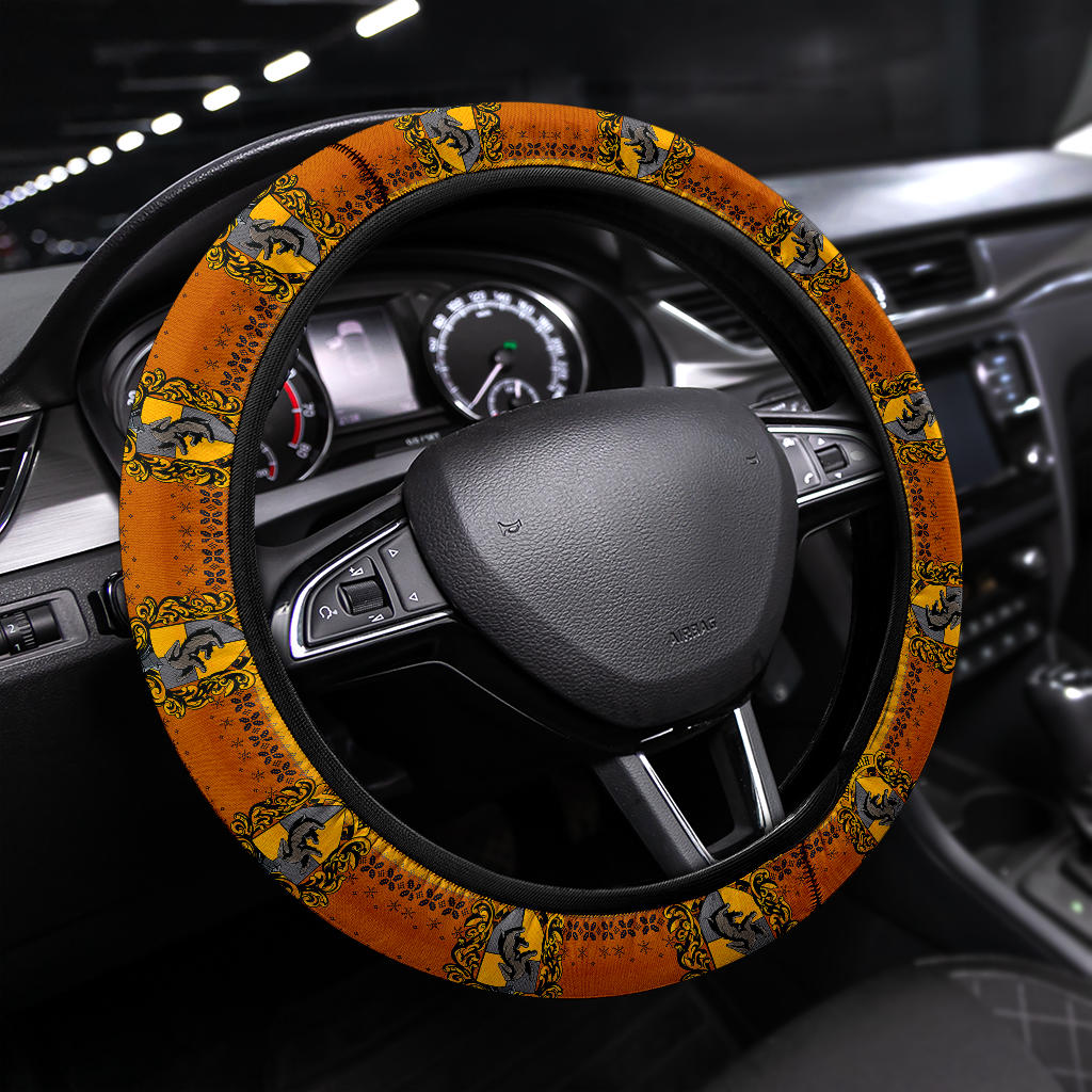 Hufflepuff Harry Potter Christmas Premium Custom Car Steering Wheel Cover Nearkii