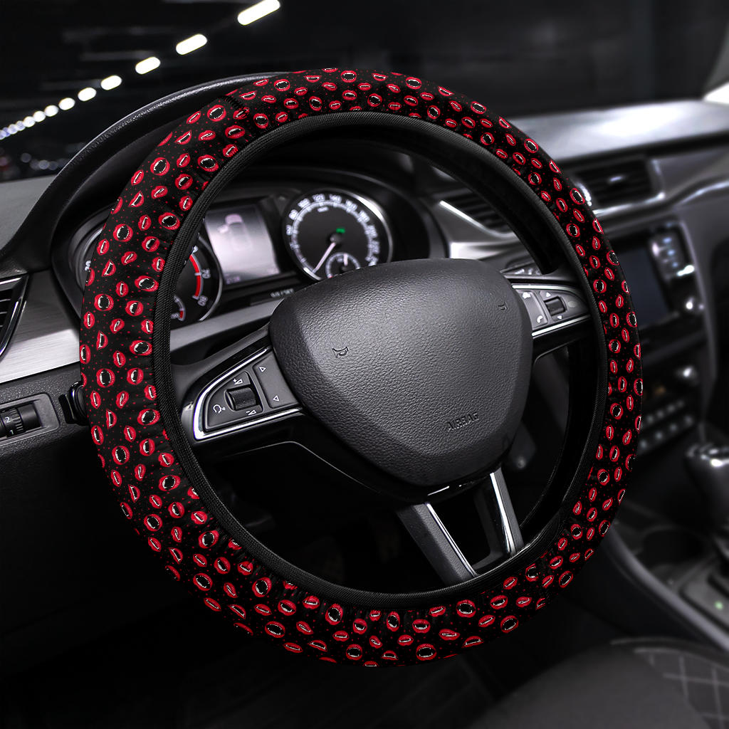 Halloween Vampire Red Funny Clips Premium Car Steering Wheel Cover Nearkii