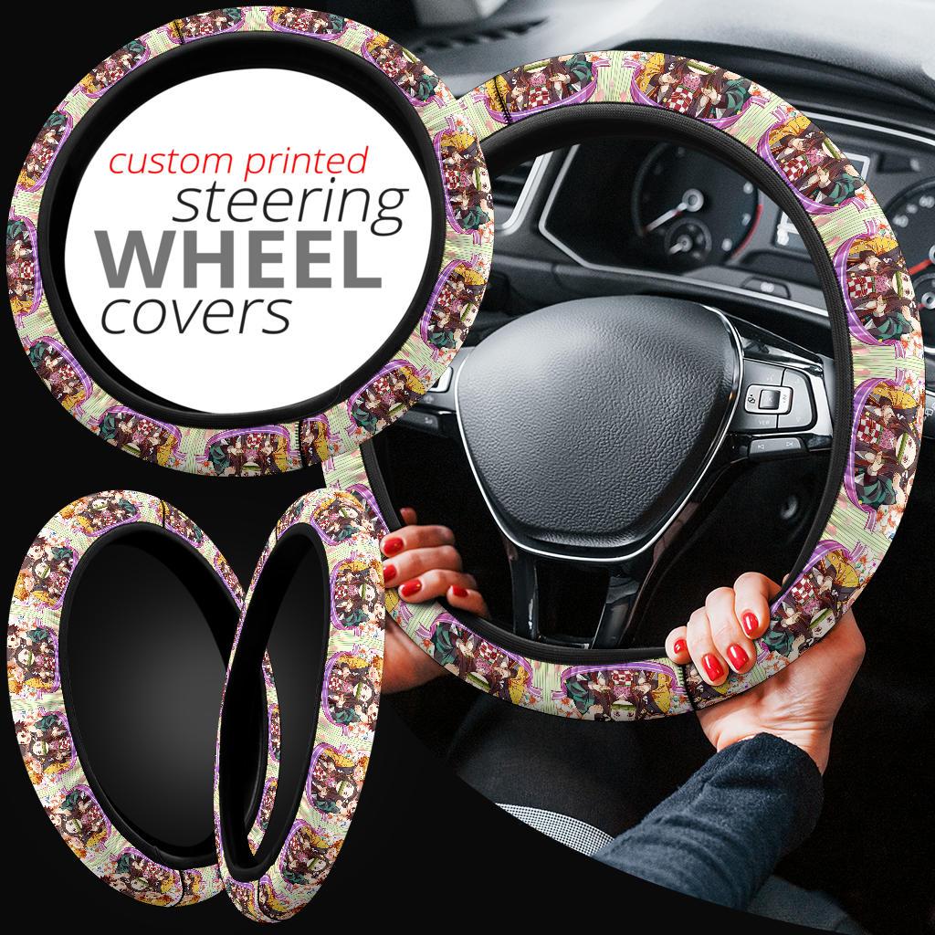 Chipi Demon Slayer Anime Car Steering Wheel Cover 2 Nearkii