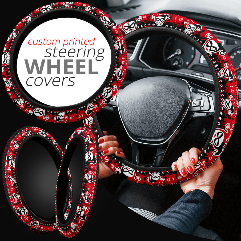 Harley Quinn Christmas Premium Custom Car Steering Wheel Cover Nearkii