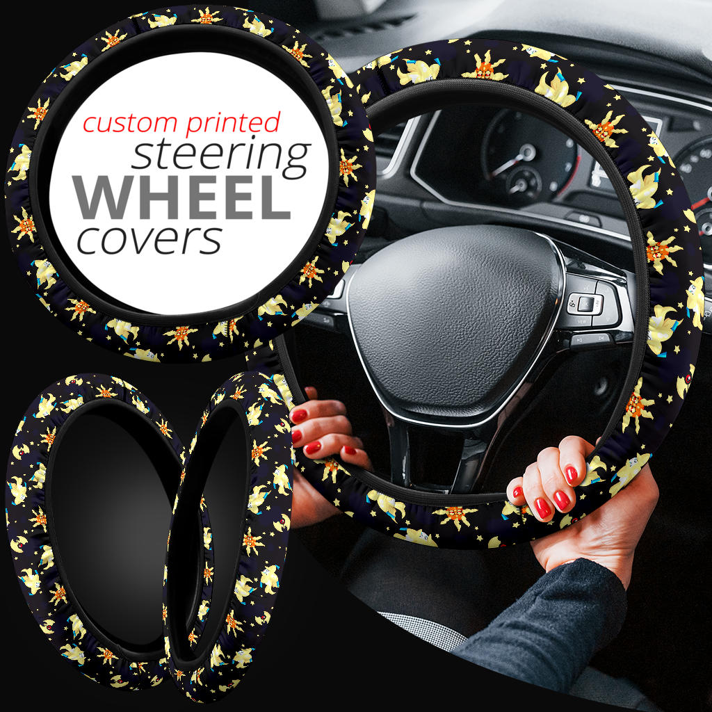 Pokemon Pattern Sun Moon Christmas Premium Custom Car Steering Wheel Cover Nearkii