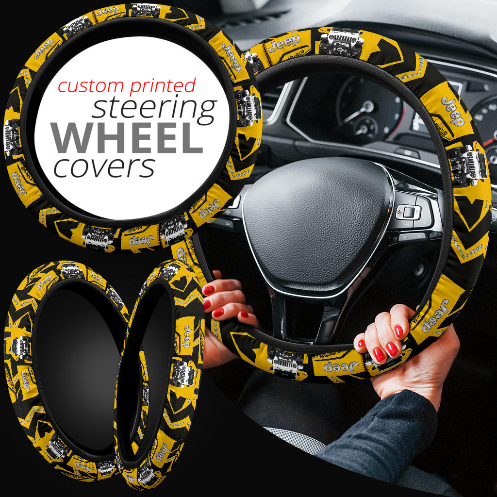 Yellow White Jeep Car Steering Wheel Cover Nearkii