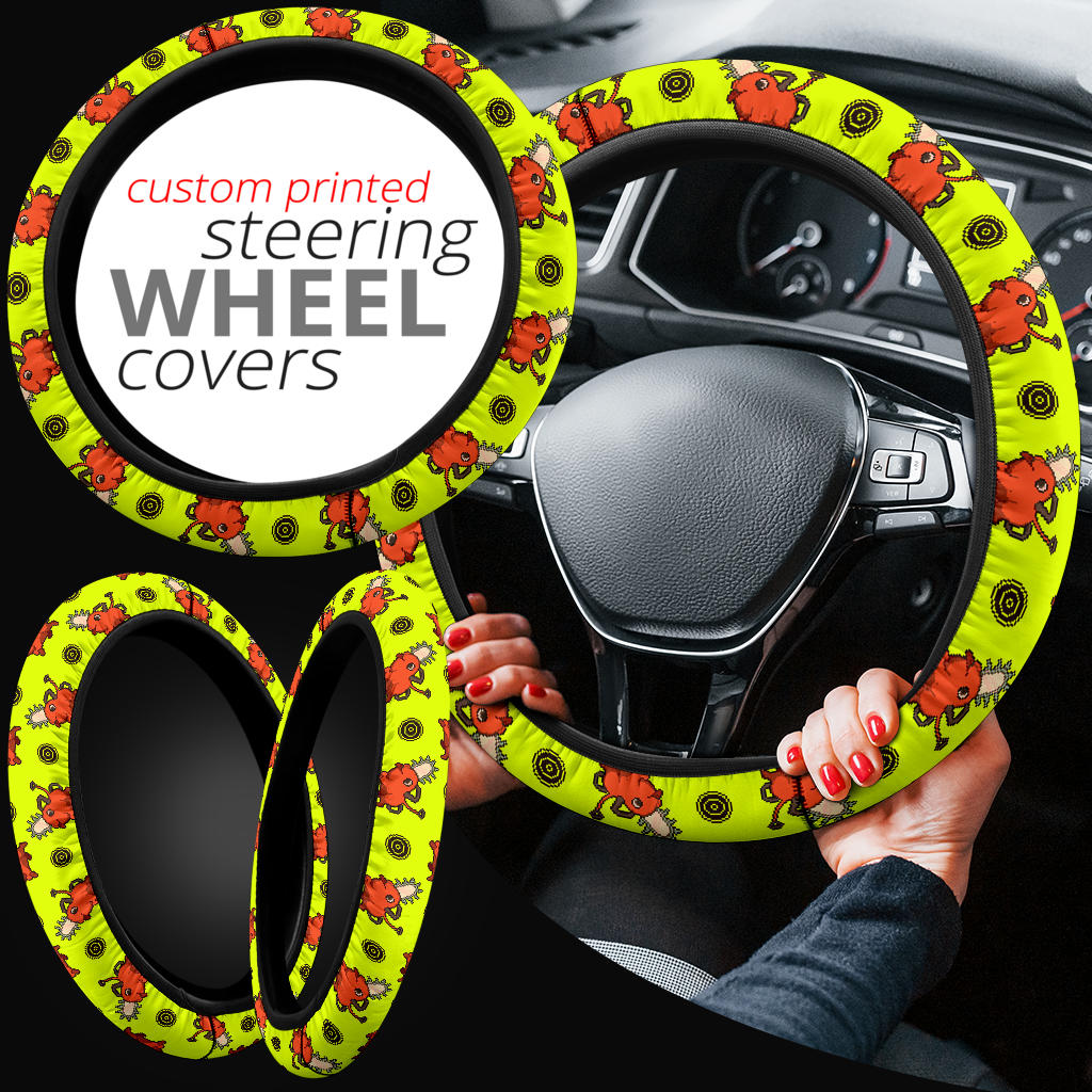 Chainsaw Man Pochita Pixel Car Steering Wheel Cover Nearkii