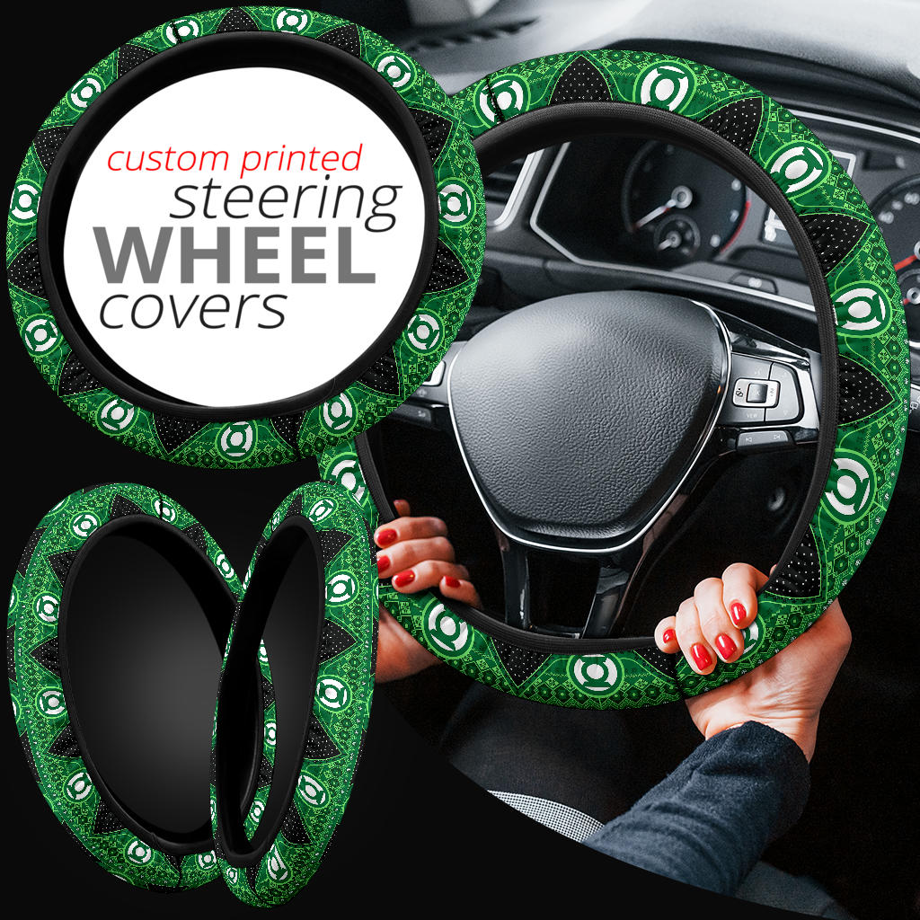 Green Lattern Christmas Premium Custom Car Steering Wheel Cover Nearkii