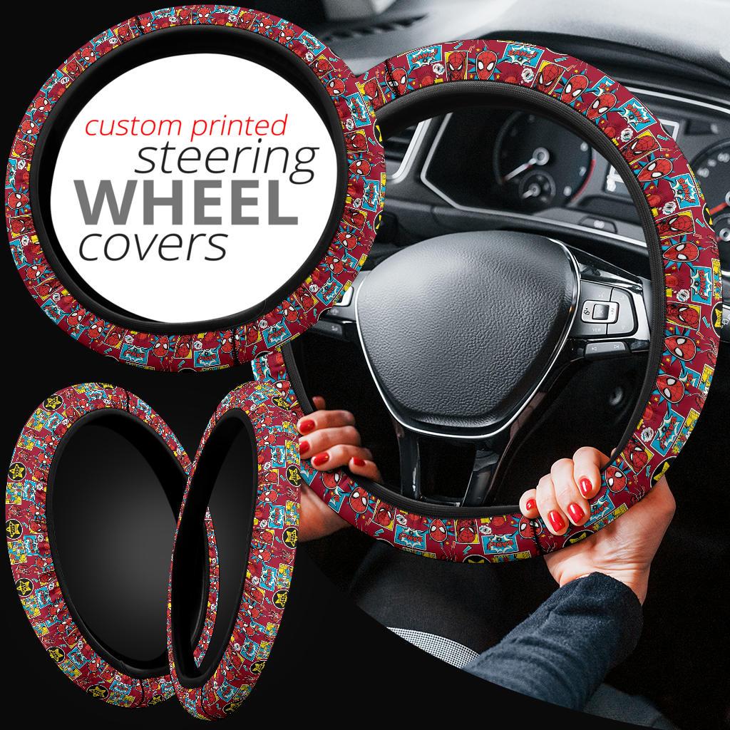 Spider Man Comic Custom Car Steering Wheel Cover