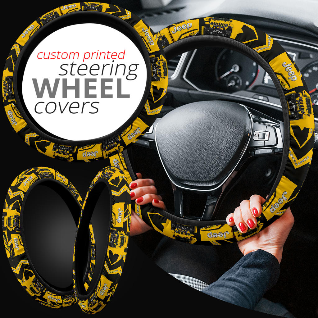 Yellow Jeep Car Steering Wheel Cover Nearkii