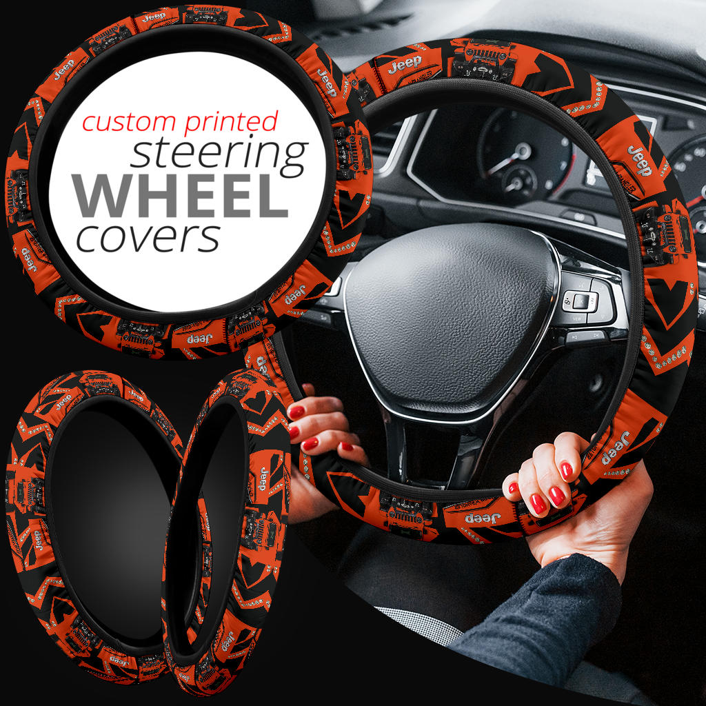 Orange Jeep Car Steering Wheel Cover Nearkii