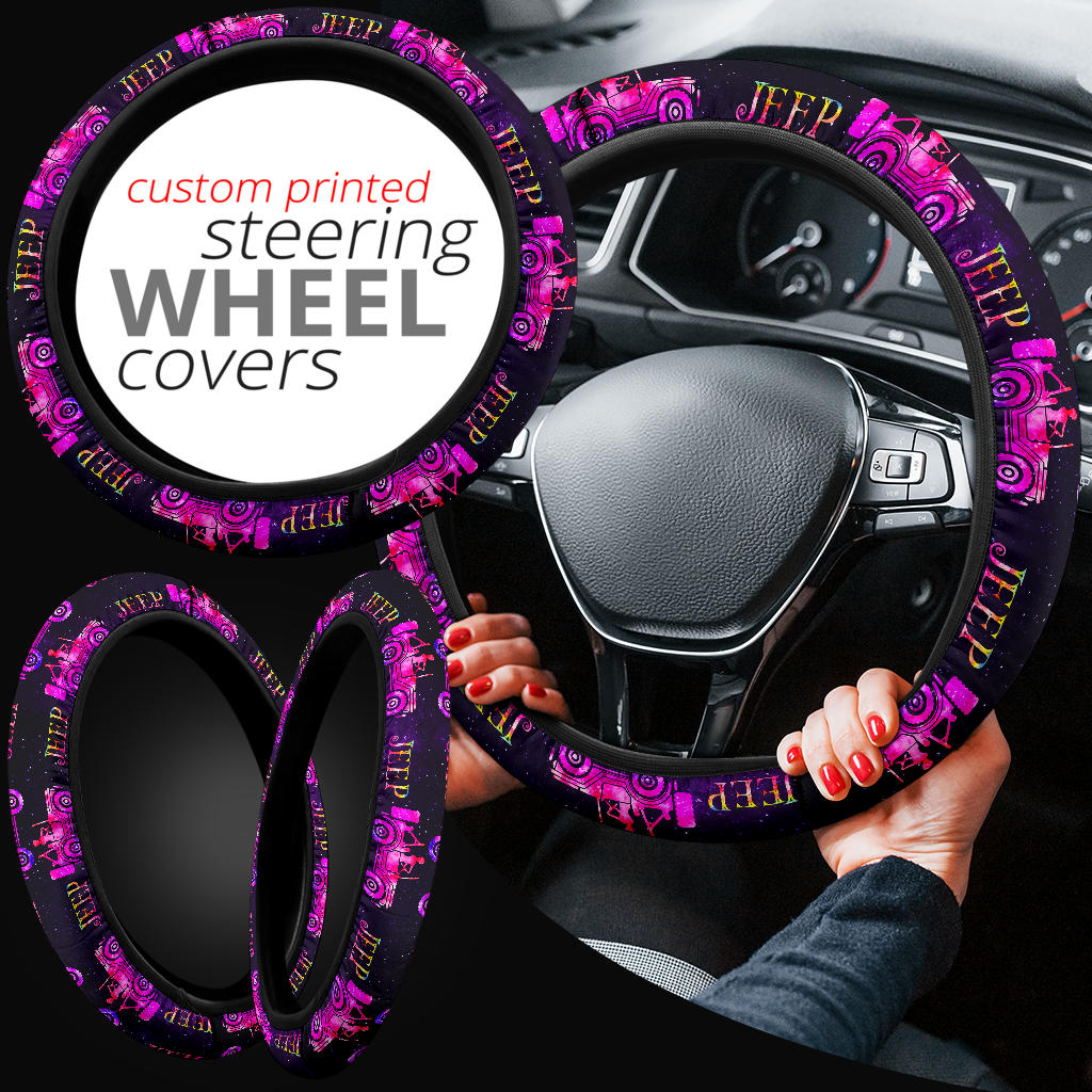 Pink Jeep Girl Galaxy Car Steering Wheel Cover Nearkii