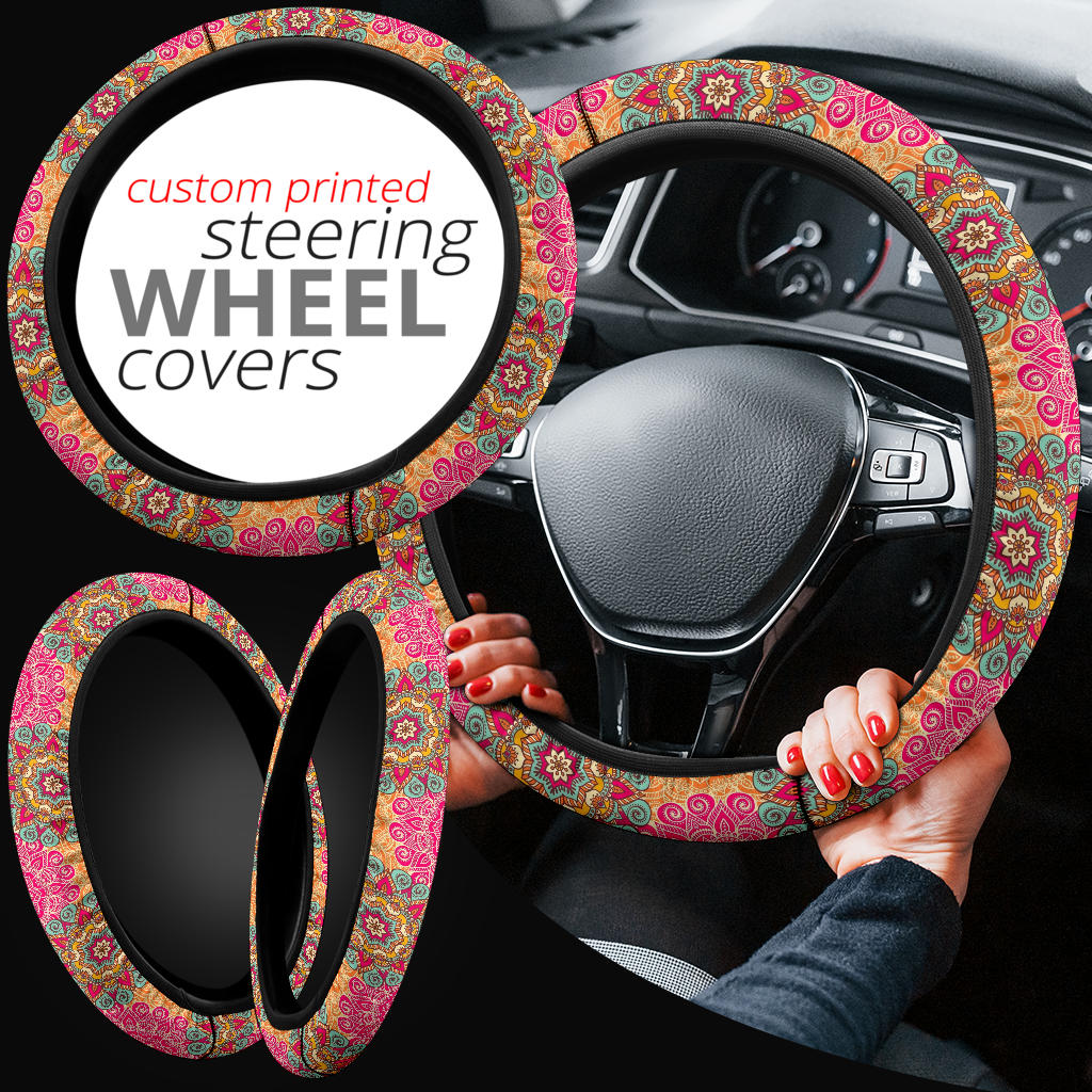 Mandalas Pattern Premium Car Steering Wheel Cover Nearkii