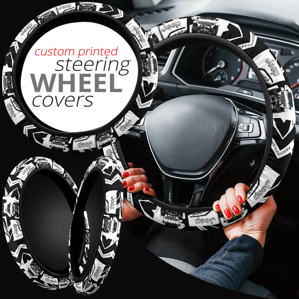 White Jeep Car Steering Wheel Cover Nearkii