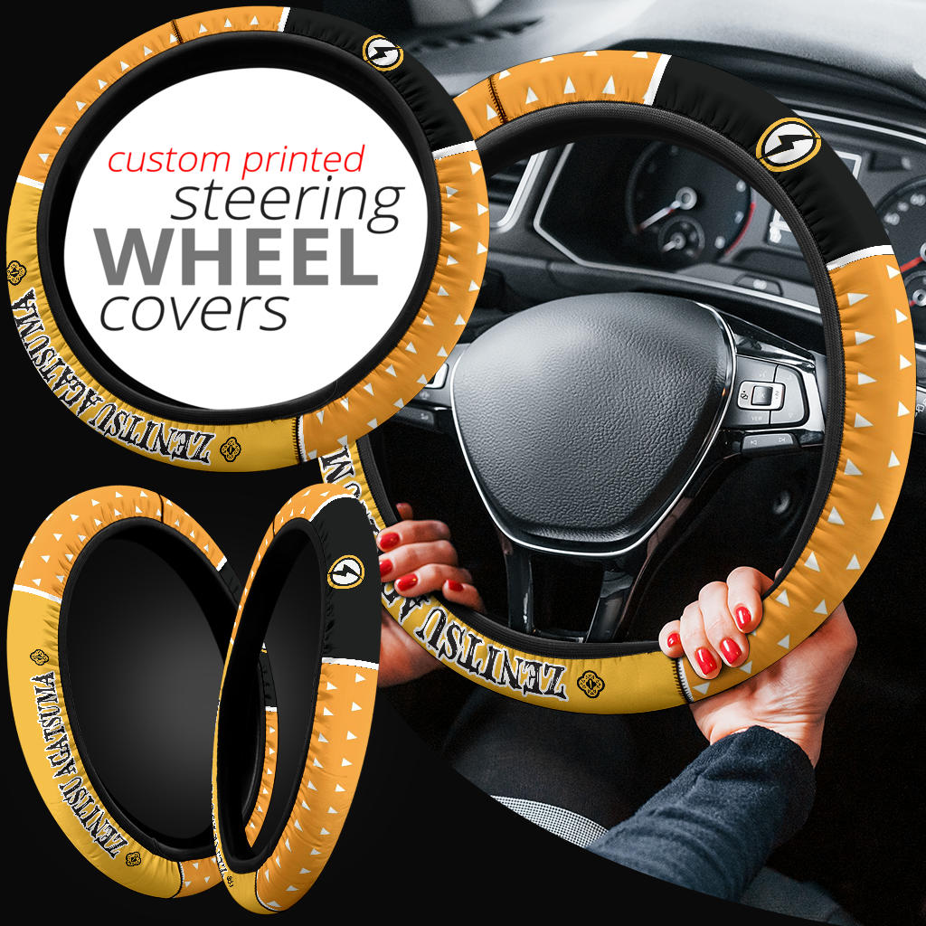 Kimetsu No Yaiba Zenitsu Agatsuma Car Steering Wheel Cover Nearkii