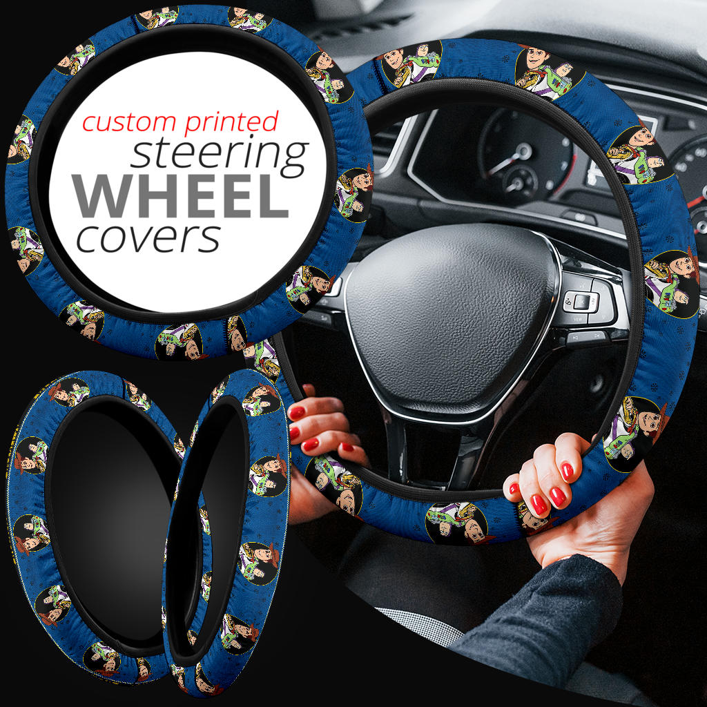 Toy Story Woody And Buzz Lightyear Christmas Premium Custom Car Steering Wheel Cover Nearkii