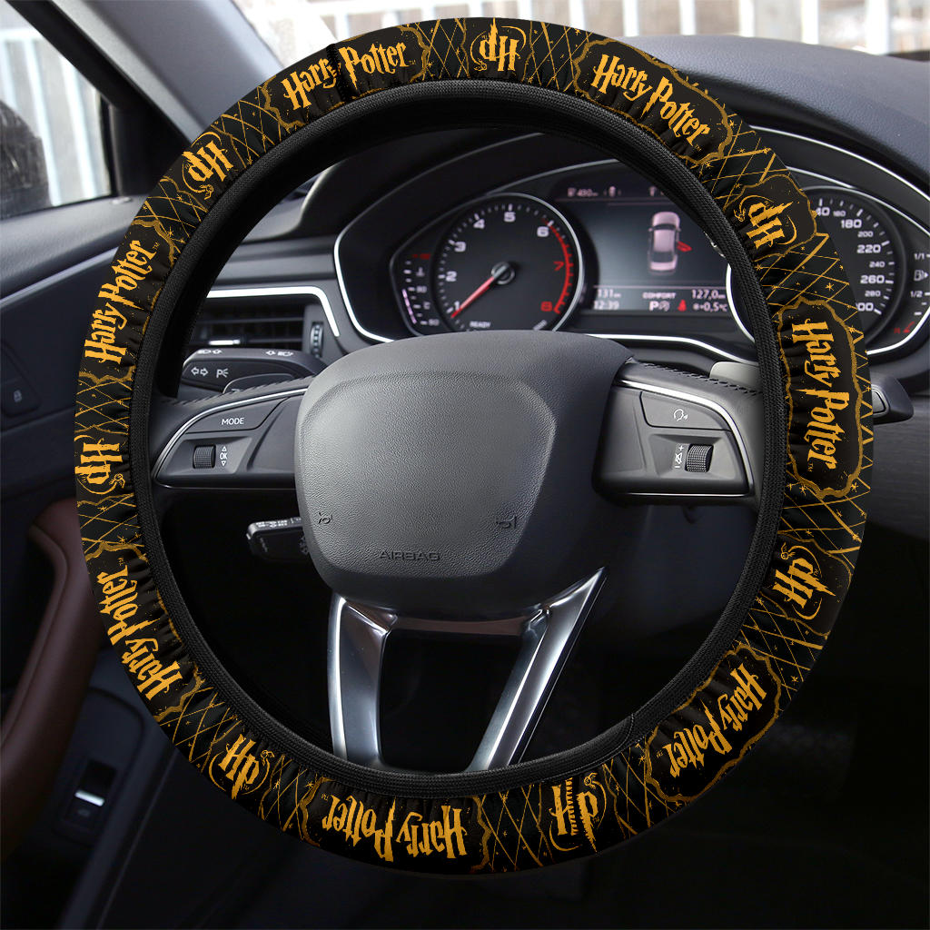 Harry Potter Farbic Yellow Pattern Premium Car Steering Wheel Cover Nearkii