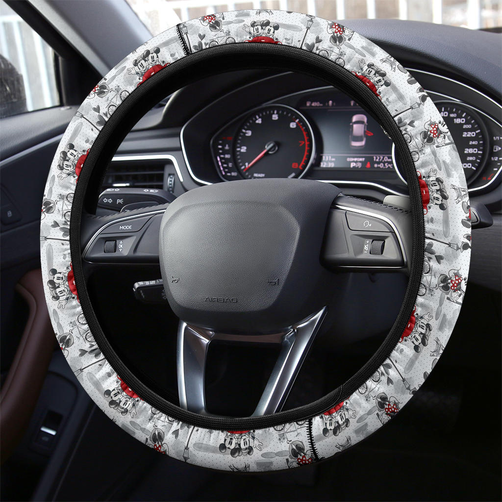 Mice Love Paris Romantic Premium Car Steering Wheel Cover Nearkii