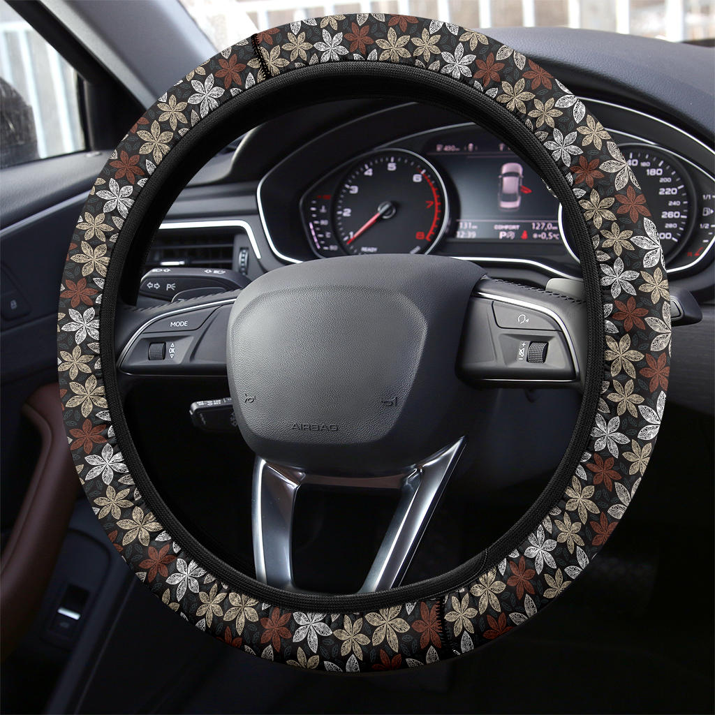 Vintage Flowers Premium Car Steering Wheel Cover Nearkii