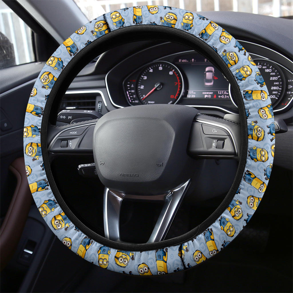 Minions Blue Premium Car Steering Wheel Cover Nearkii