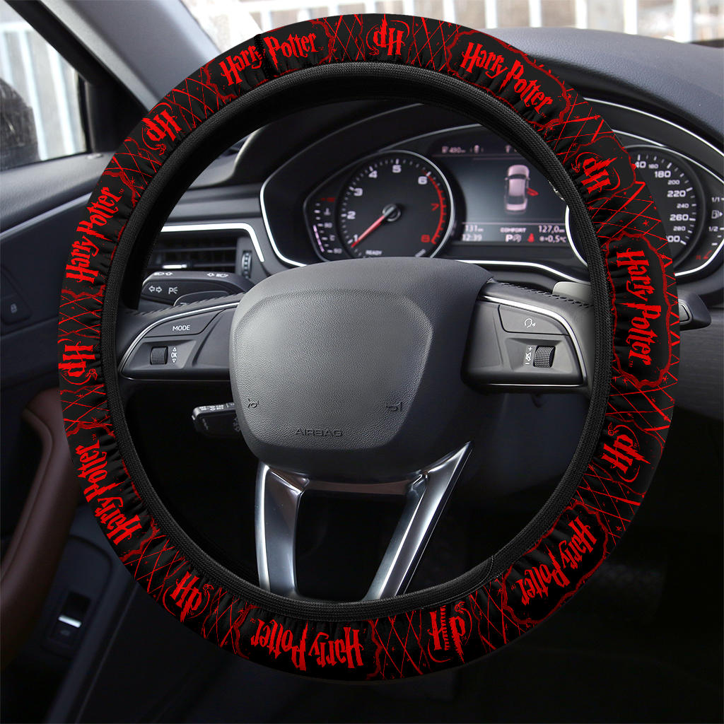 Harry Potter Farbic Red Pattern Premium Car Steering Wheel Cover Nearkii