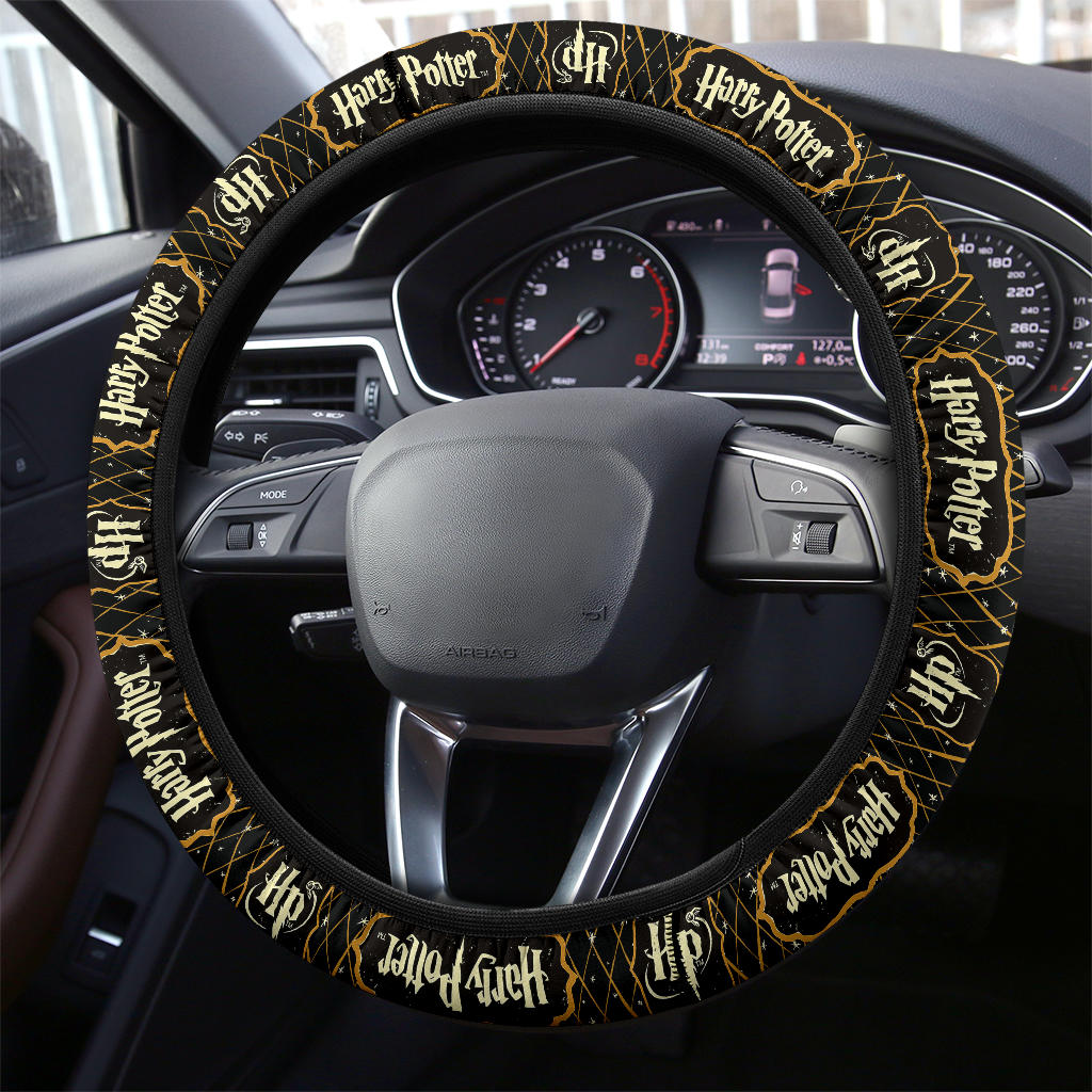 Harry Potter Farbic Yellow White Pattern Premium Car Steering Wheel Cover Nearkii