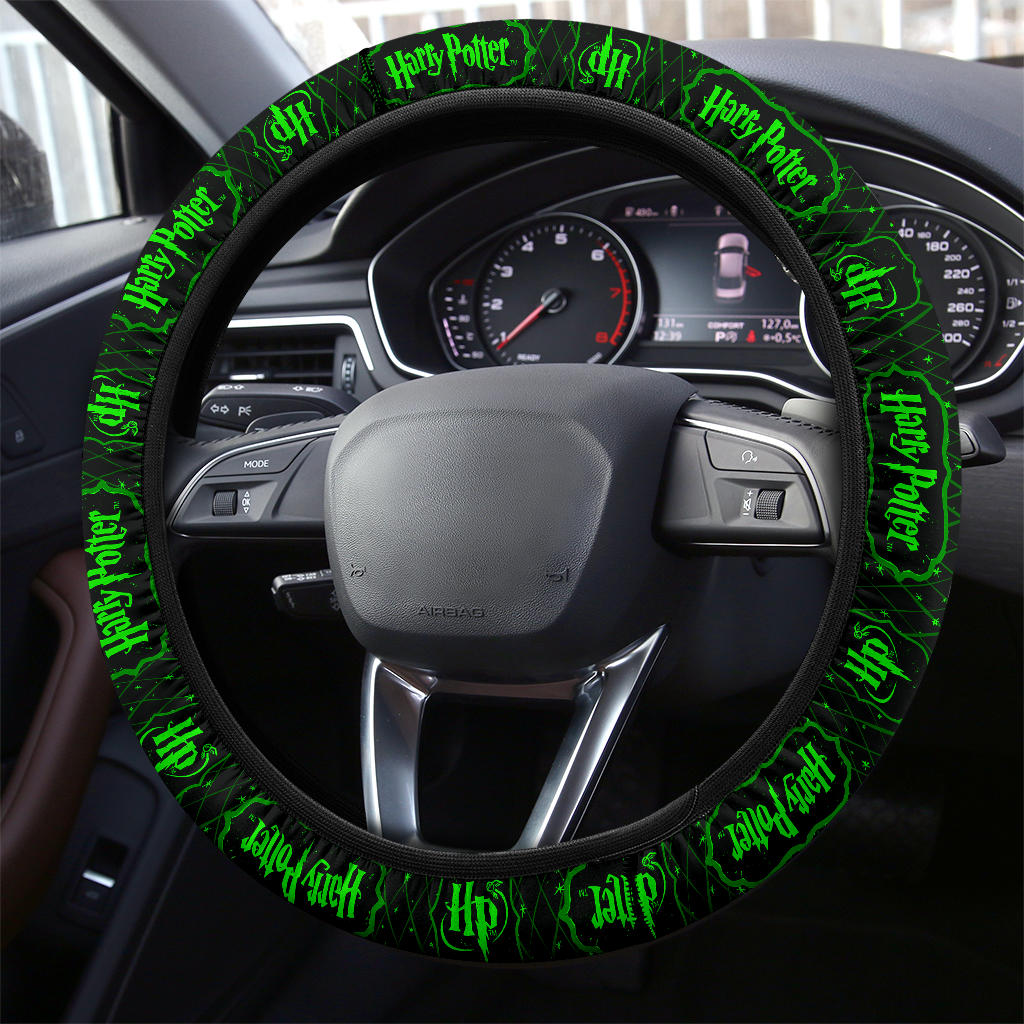 Harry Potter Farbic Green Art Pattern Premium Car Steering Wheel Cover Nearkii