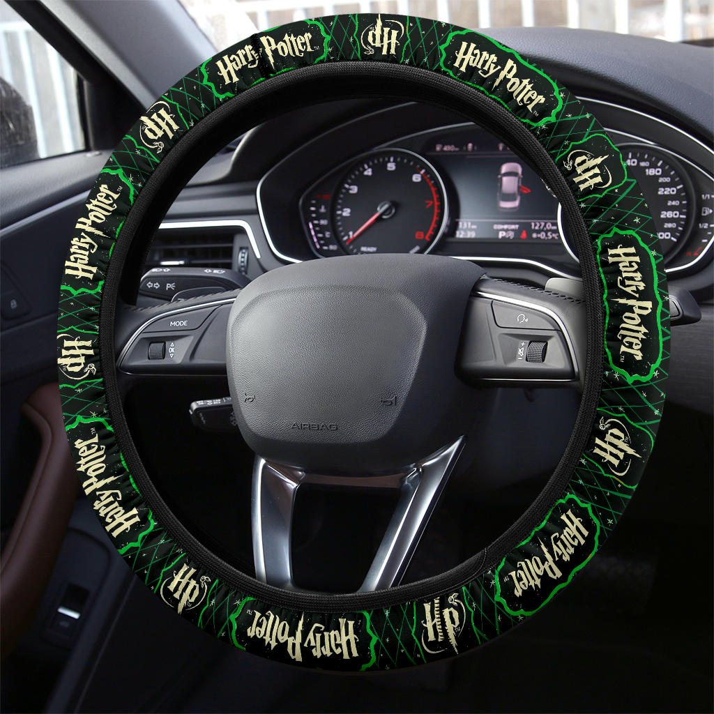 Harry Potter Farbic Green Pattern Premium Car Steering Wheel Cover Nearkii