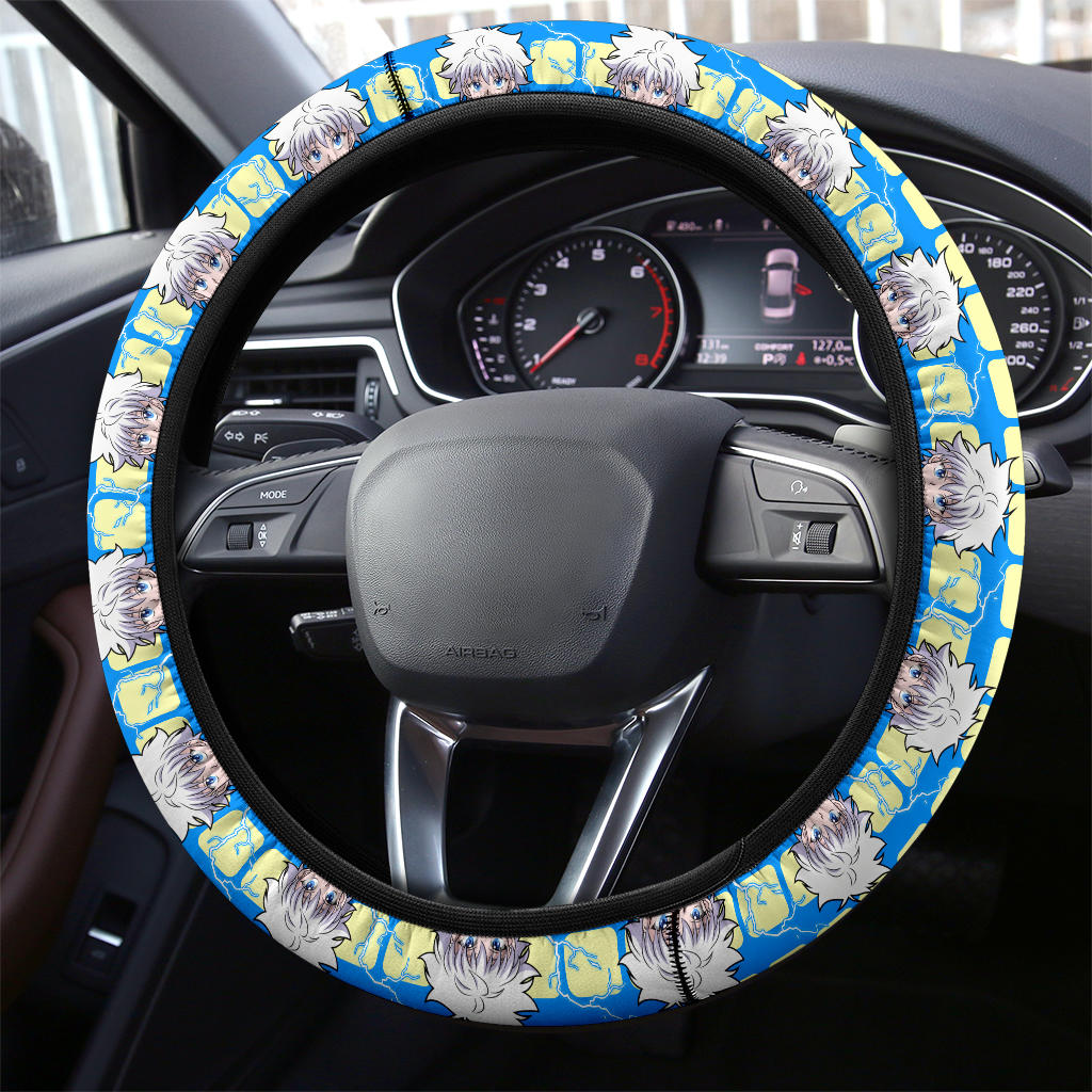 Hunter X Hunter Killua Zoldyck Lightning Anime Premium Custom Car Steering Wheel Cover Nearkii