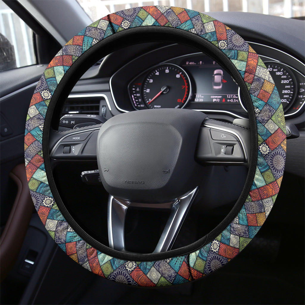 Mandala Pattern Abstract Premium Car Steering Wheel Cover Nearkii