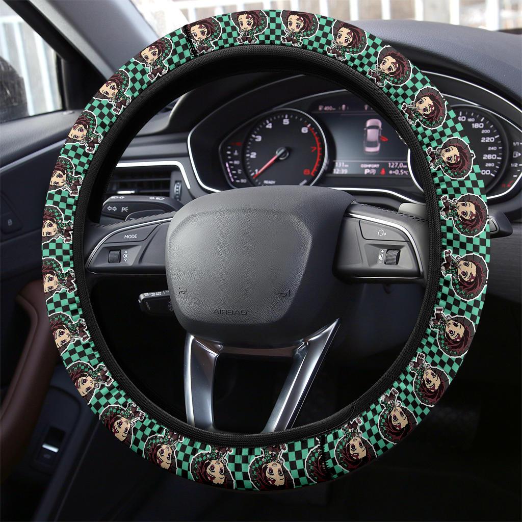 Cute Kamado Tanjiro Demon Slayer Anime Car Steering Wheel Cover 1 Nearkii