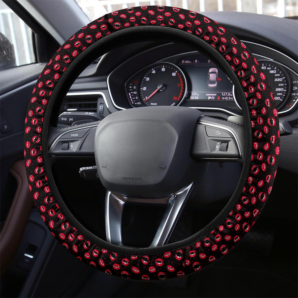 Halloween Vampire Red Funny Clips Premium Car Steering Wheel Cover Nearkii